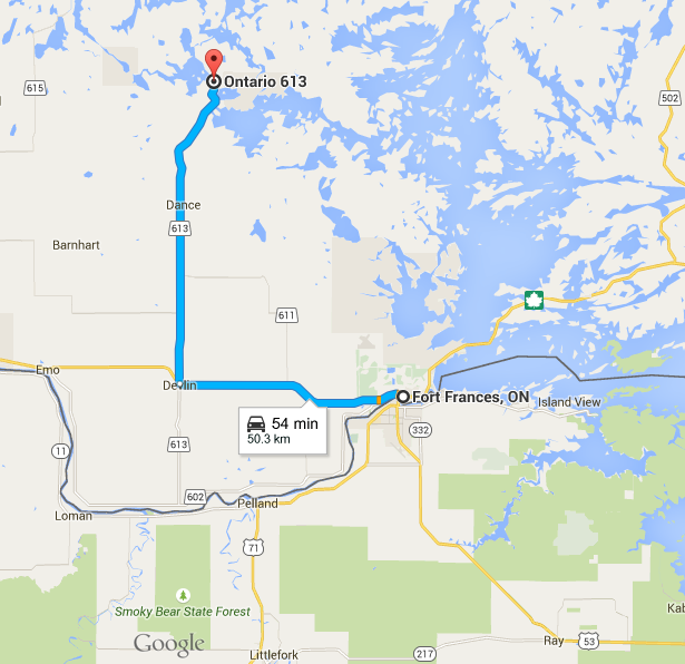 Google Map to Birch Point Camp